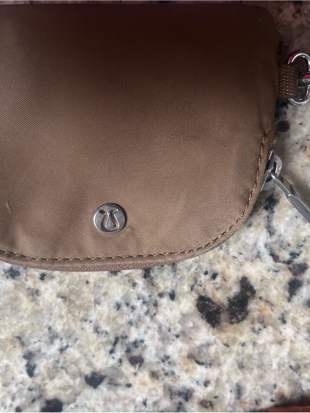 lululemon athletica tan zip pouch wallet